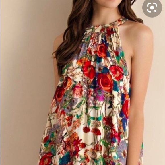entro Dresses & Skirts - Halter floral dress with slip underneath